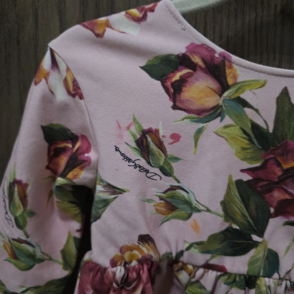 Dolce & Gabbana Pink Floral Baby Dress - Picture 4 of 6